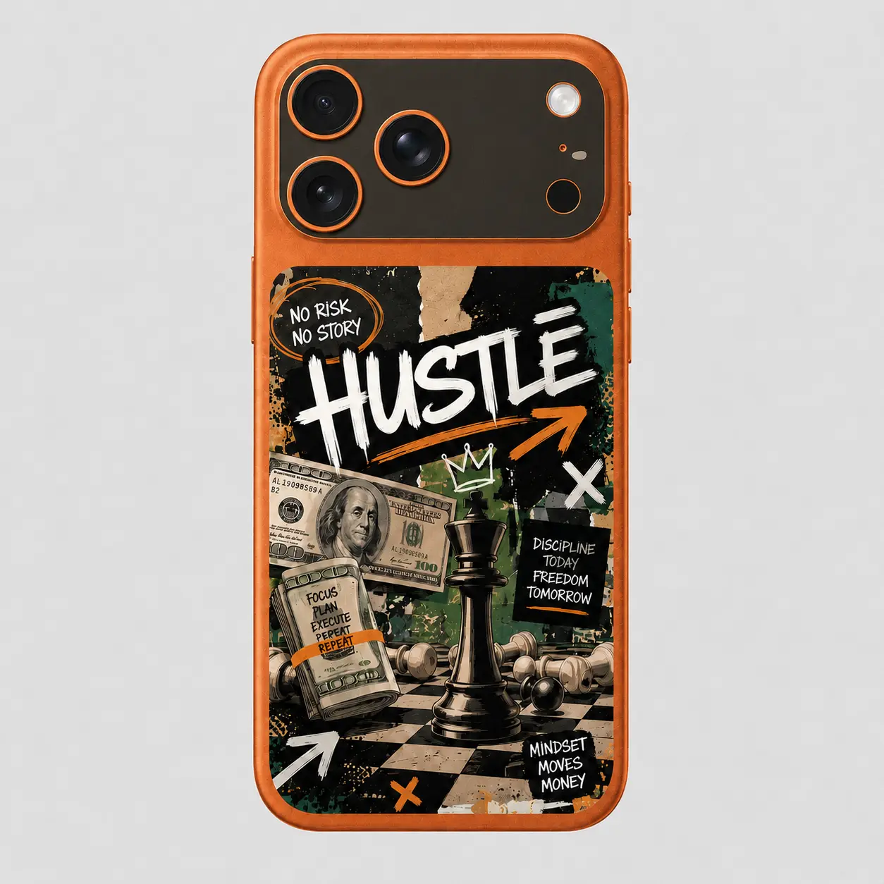 Hustle Mindset — Skin arrière & caméra iPhone 17 Pro Max