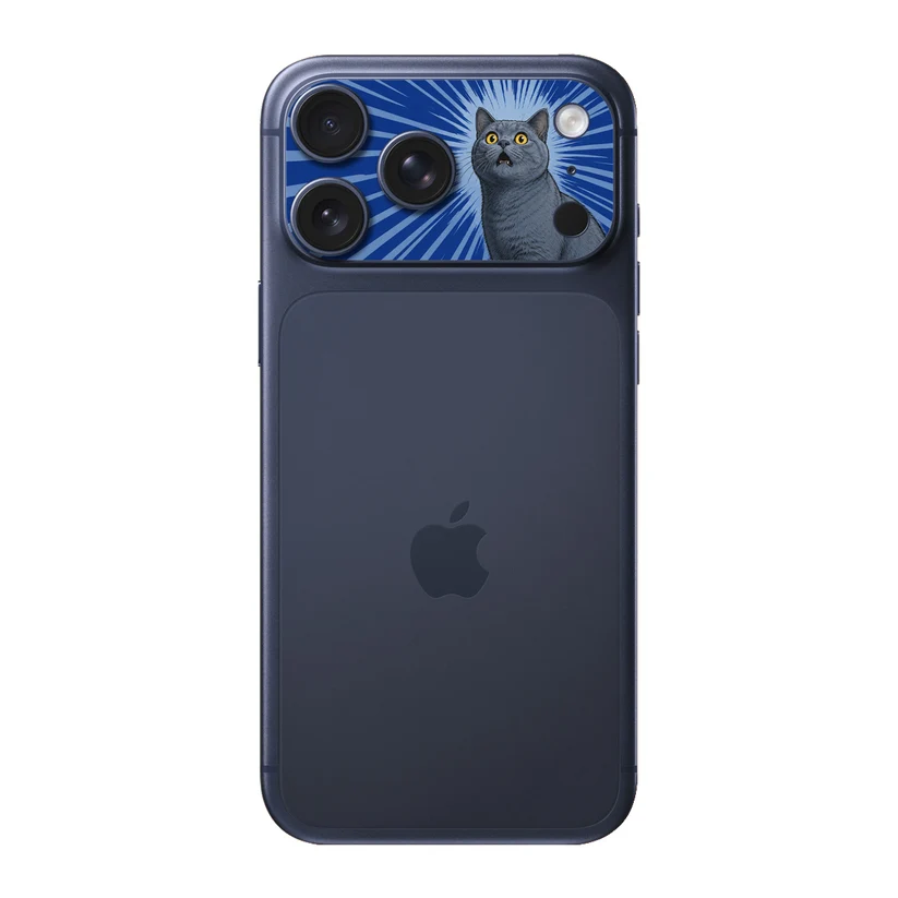 Chat Cobalt — Sticker pour objectifs caméra iPhone 17 Pro Max