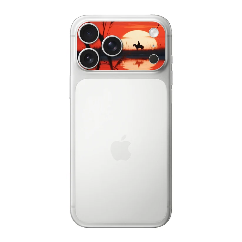 Cavalier Écarlate — Sticker pour objectifs caméra iPhone 17 Pro Max