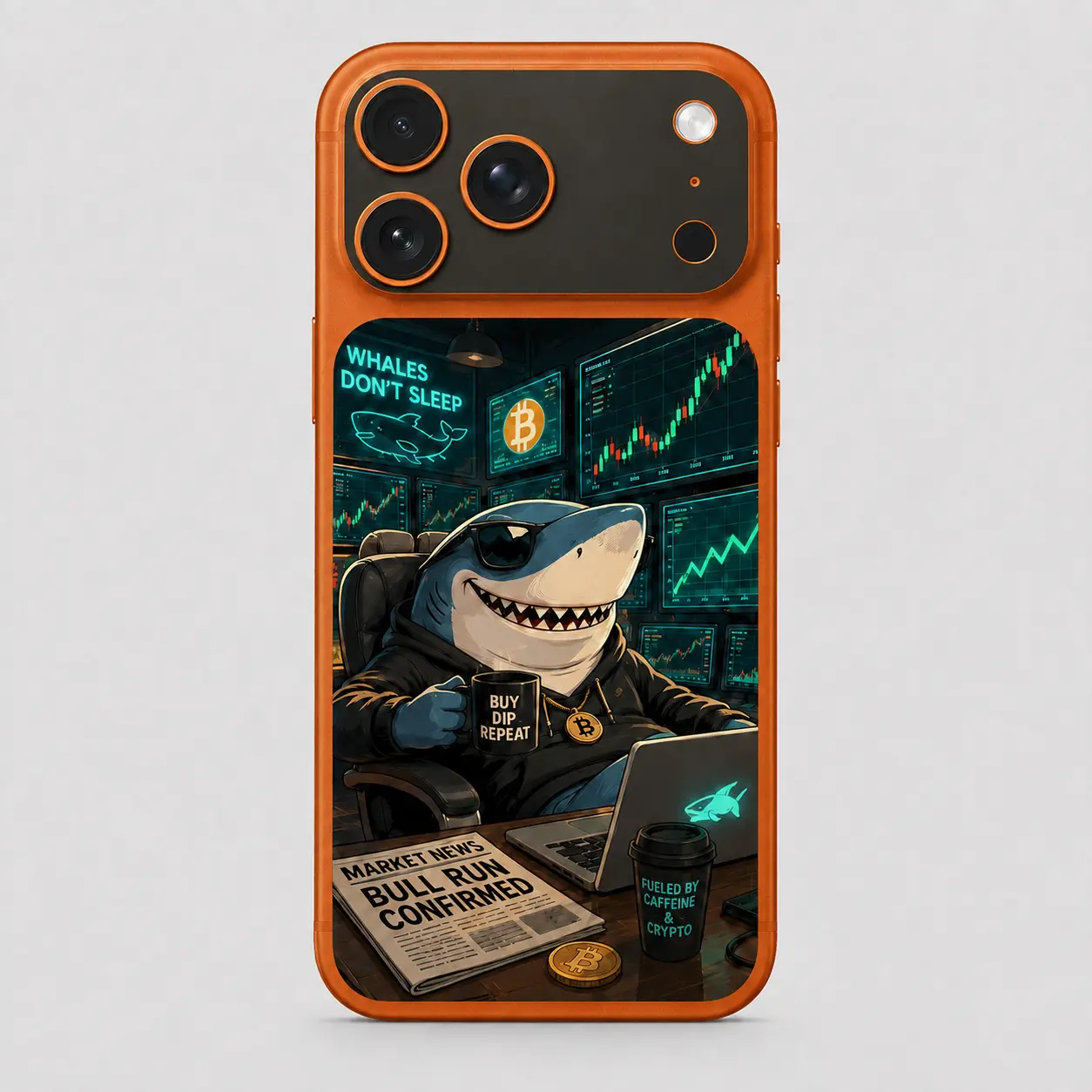 Crypto Shark — Skin arrière & caméra iPhone 17 Pro Max