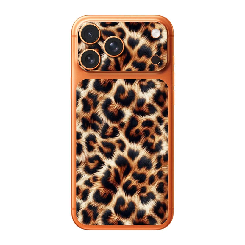Léopard Ambré — Skin arrière & caméra iPhone 17 Pro Max
