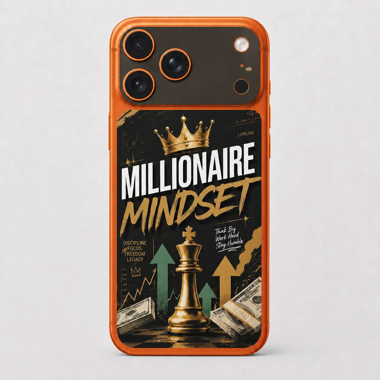 Millionaire Mindset — Skin arrière & caméra iPhone 17 Pro Max