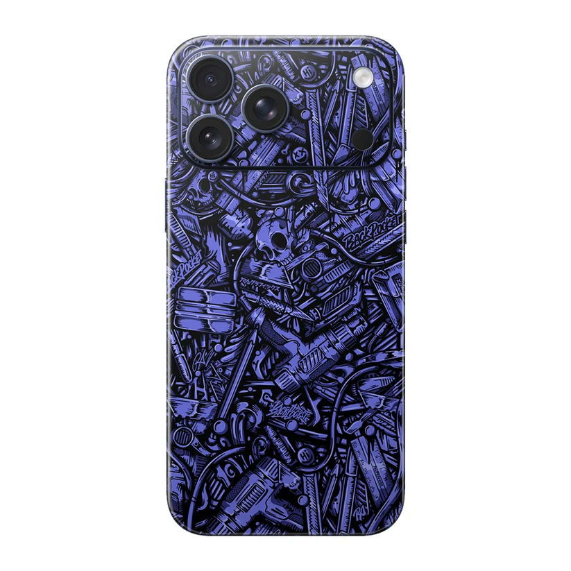 Doodle Violet — Skin intégrale iPhone 17 Pro Max
