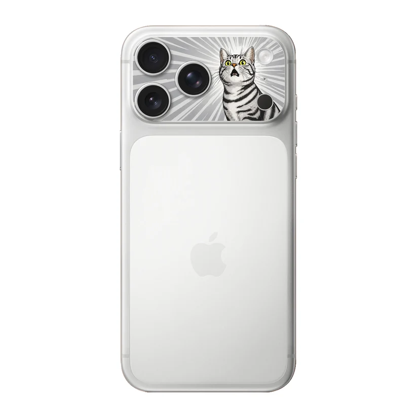 Chat Choqué — Sticker pour objectifs caméra iPhone 17 Pro Max