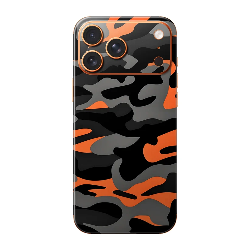Camo Ambre — Skin intégrale iPhone 17 Pro Max