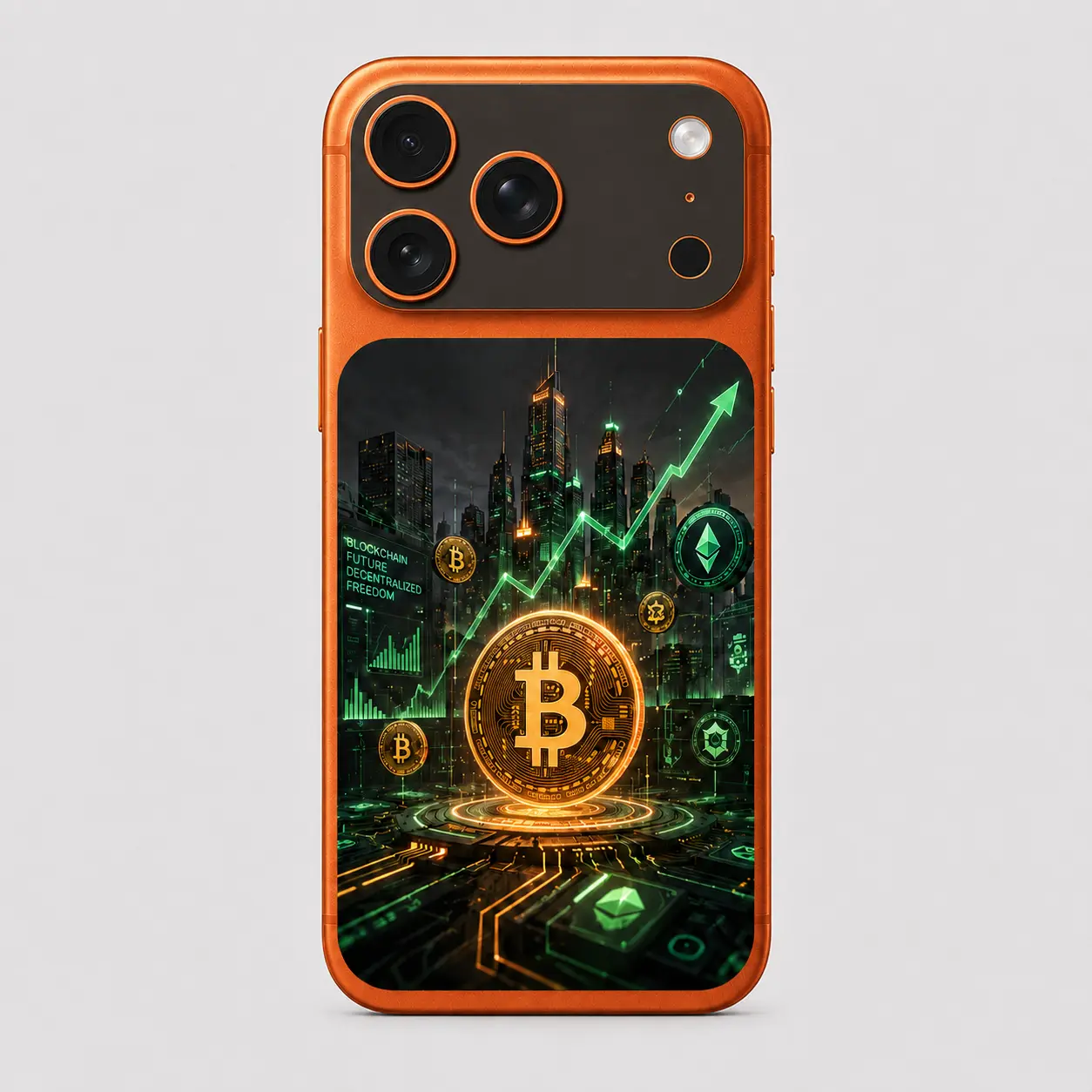 Crypto City — Skin arrière & caméra iPhone 17 Pro Max