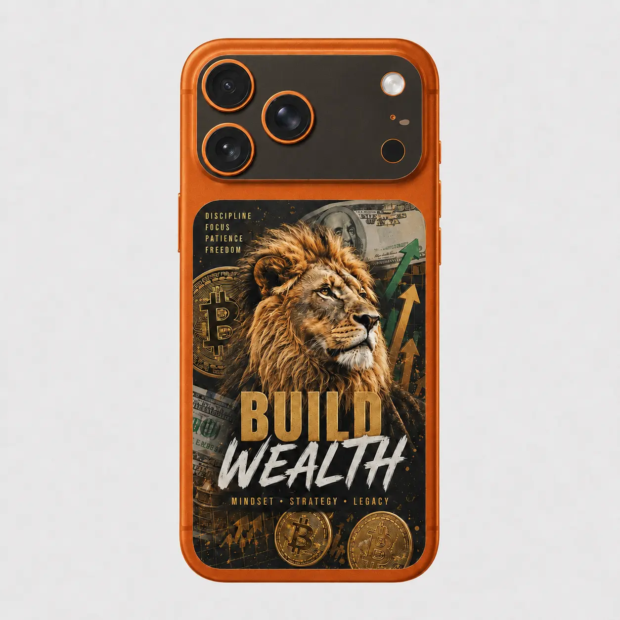 Build Wealth Lion — Skin arrière & caméra iPhone 17 Pro Max