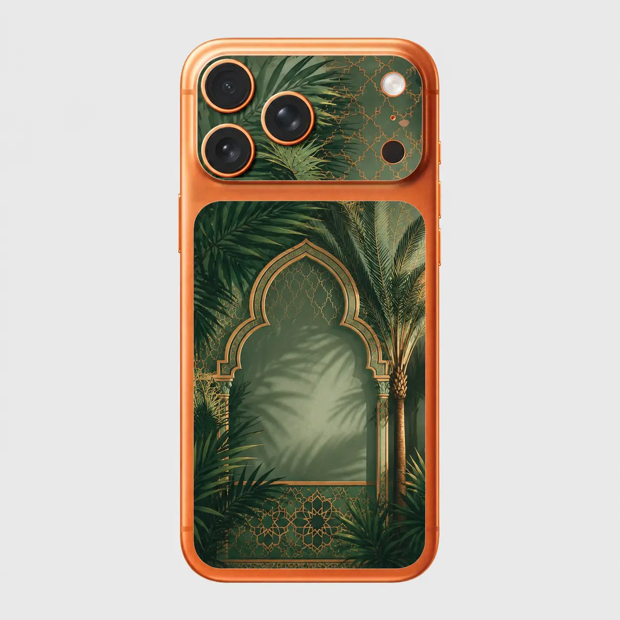 Palmeraie Verte — Skin arrière & caméra iPhone 17 Pro Max