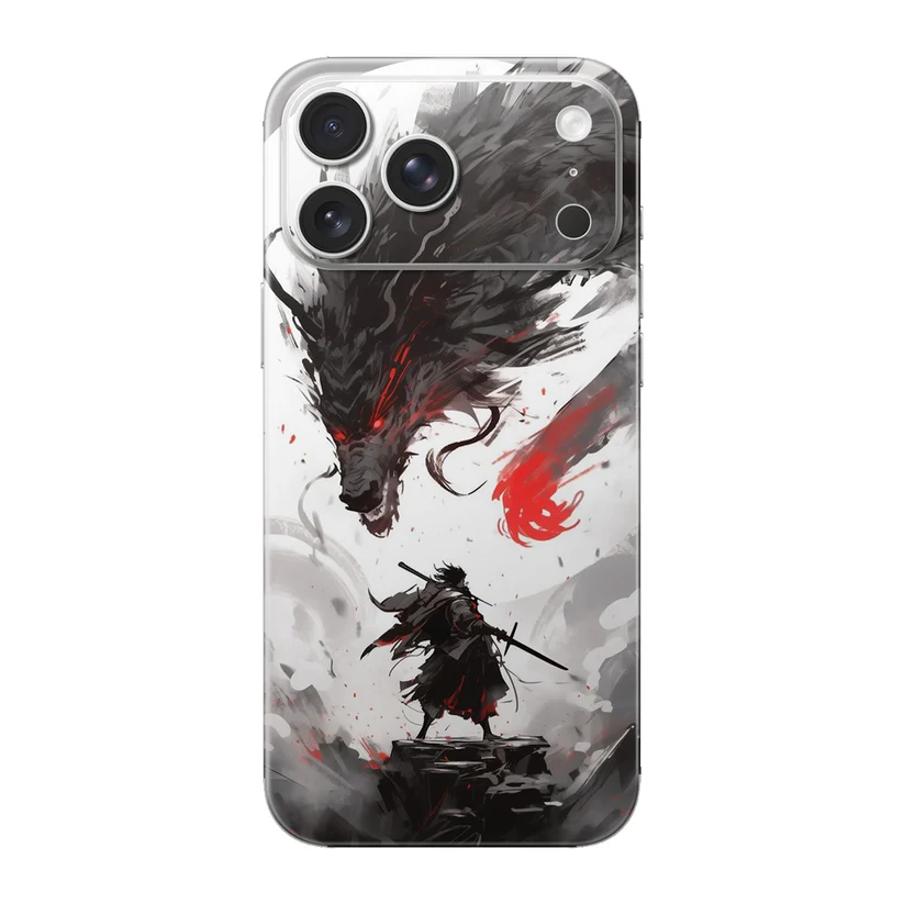 Guerrier Sombre — Skin Anime iPhone 17 Pro Max