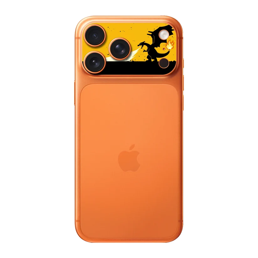Dracaufeu Ambré — Sticker pour objectifs caméra iPhone 17 Pro Max