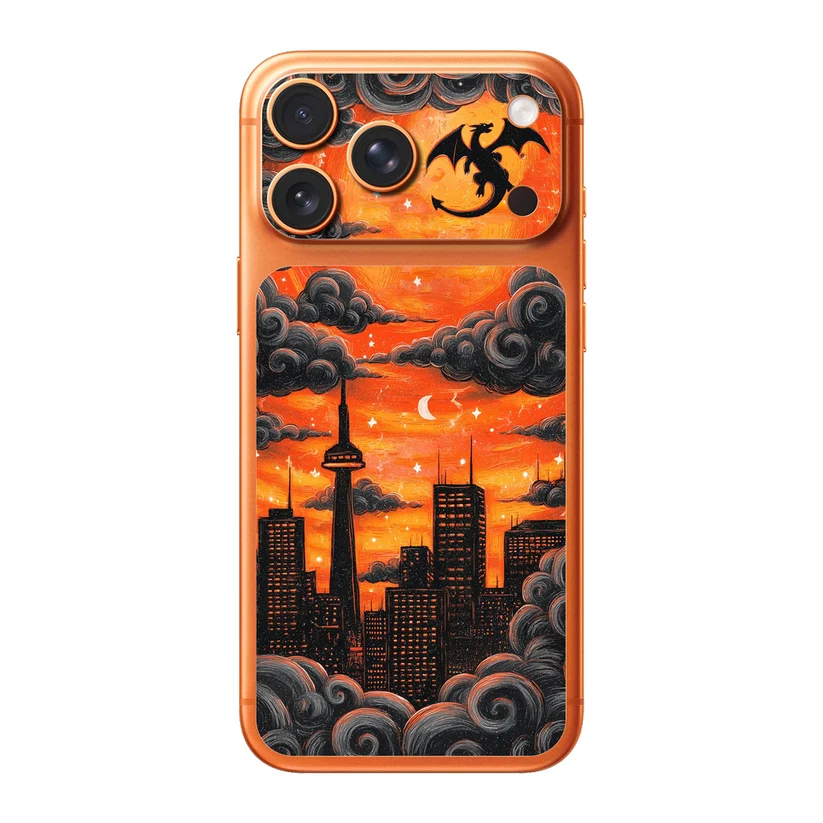 Cité Dragon — Skin arrière & caméra iPhone 17 Pro Max